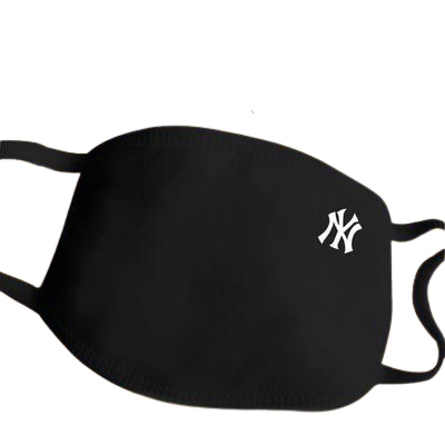 Багаторазова бавовняна маска на обличчя чорна з логотипом, фото 1