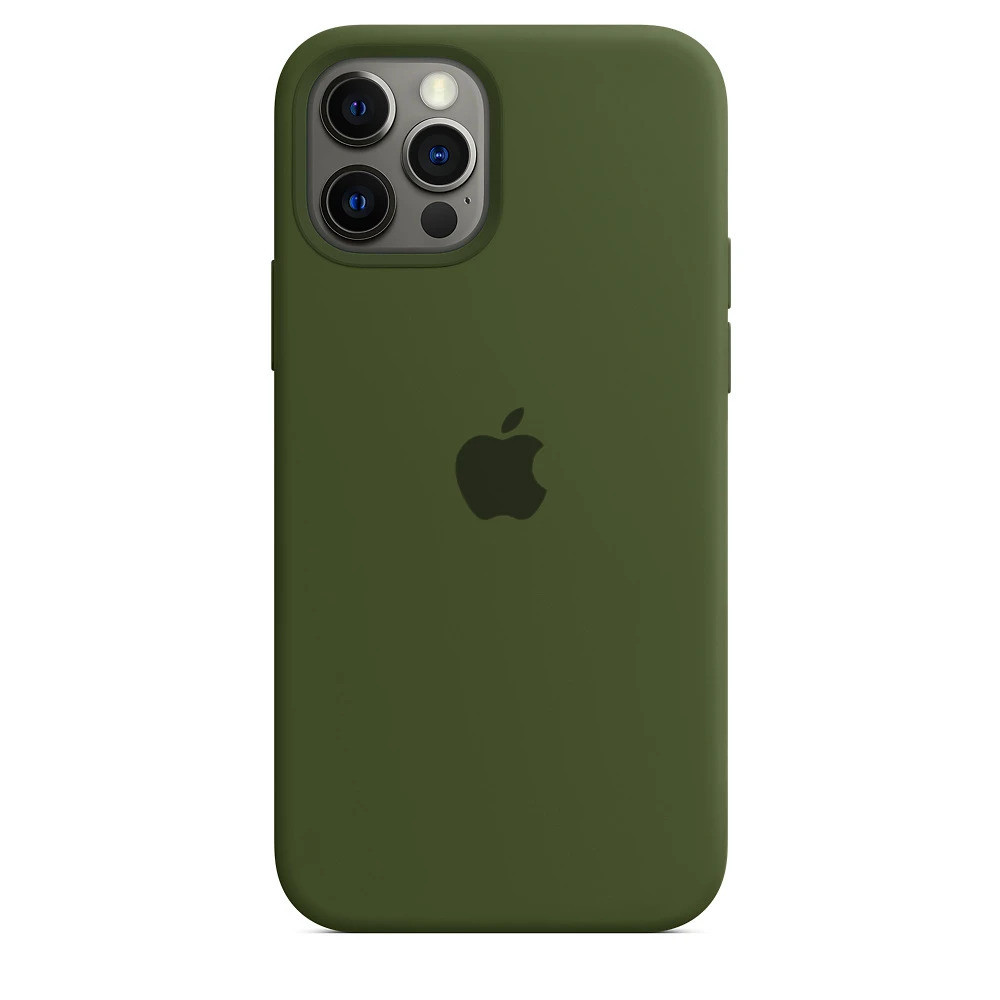 Чохол Silicone case для IPhone 12 Pro Khaki зелений