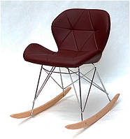 Кресло качалка Invar Rack Eames RAR кожзам коричневый 80, Charles Eames Rocker Shell