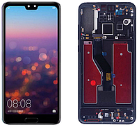 Дисплей Huawei P20 Pro тачскрин модуль чорний зі шлейфом сканера відбитка пальця TFT у рамці