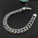 Широкий срібний браслет чоловічий плетіння рамзес (кардинал). Ширина 1 см. Вага 30 гр 24 см, фото 7