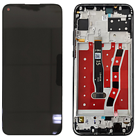 Дисплей модуль тачскрин Huawei P40 Lite 4G черный в рамке оригинал