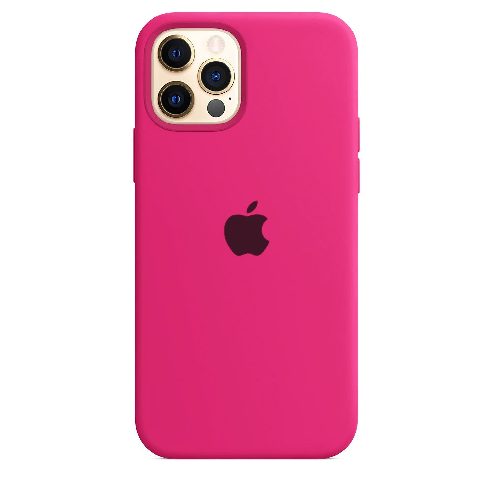 Чохол Silicone case для IPhone 12 Pro Shiny pink яскраво-рожевий