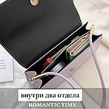 Жіноча класична сумка клатч на короткій ручці багет чорна, фото 6