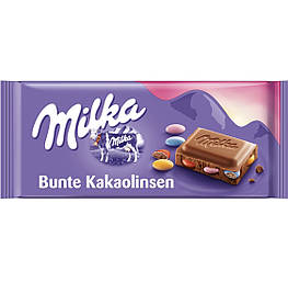 Milka Bunte Kakaolinsen Молочний шоколад із шоколадним драже 100g