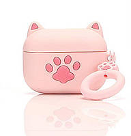 Чохол для навушників AirPods 3 Лапка рожева силіконовий