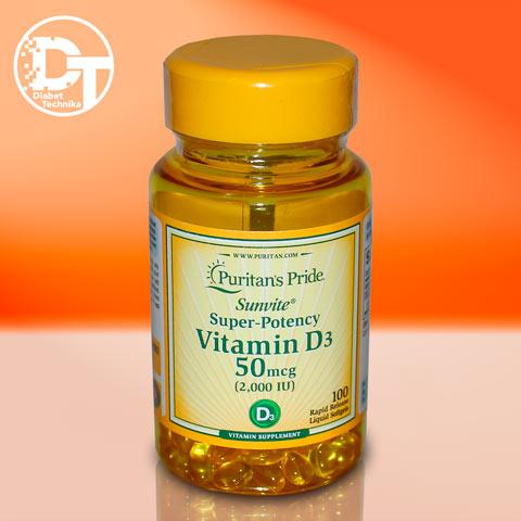Вітамін D3 50 mcg (2000 IU) 100 капсул Puritan's Pride