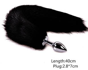 Пробка анальна з хвостом, сталева, розмір S