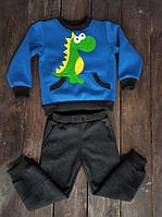 Детский теплый трикотажный костюм Динозаврик (582)