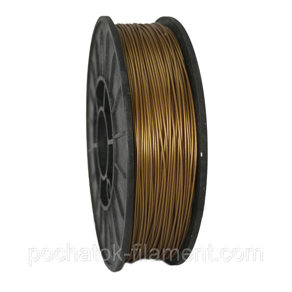 PLA філамент нитка пластик для ЗD друку Pochatok Filament 1,75 мм. Золотий металік, фото 1
