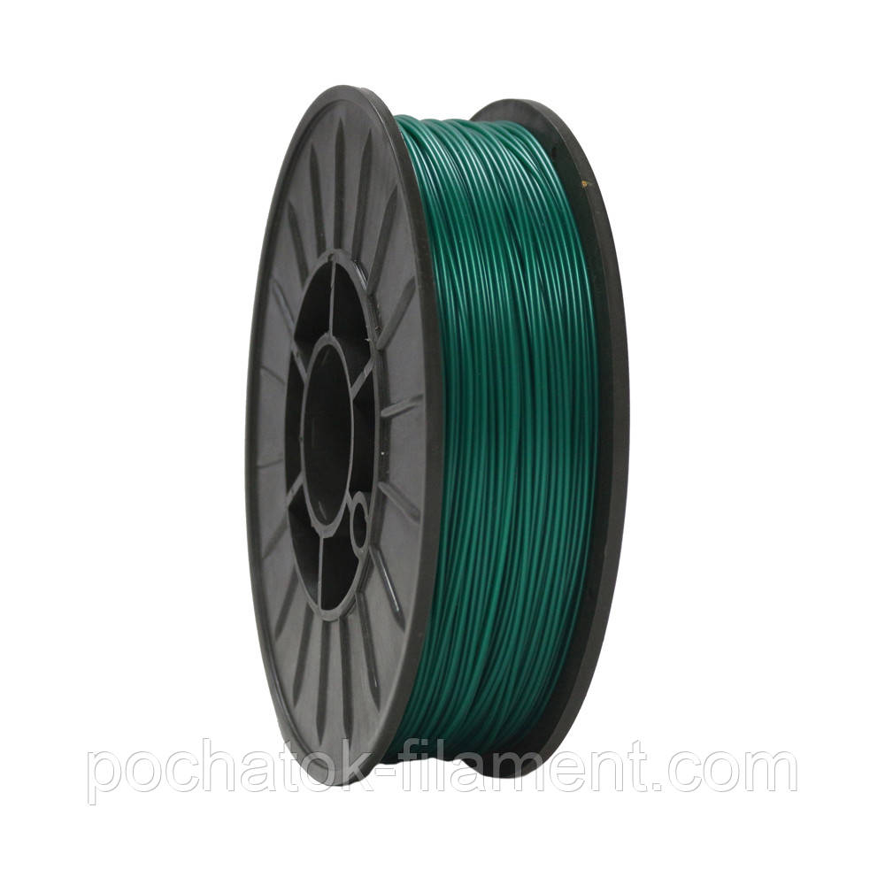 PLA філамент нитка пластик для ЗD друку Pochatok Filament 1,75 мм. Бірюзово-зелений металік, фото 1