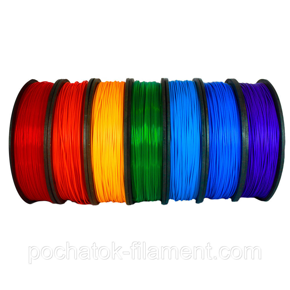 Набір 7в1 філамент пластик для ЗD друку Pochatok Filament 1,75 мм. 0,75 кг. 7 кольорів, фото 1