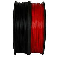 Набор 2в1 PLA филамент пластик для 3D принтера Pochatok Filament 1,75 мм 0,75 кг Черный и Красный