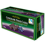 Maitre Truffout Chocolate Thins Cassis Стики из темного шоколада с начинкой из чёрной смородины 200g