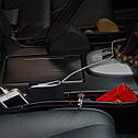 Автомобільна кишеня-органайзер між сидіннями автомобіля з металевими заклепками. Натуральна шкіра, фото 10