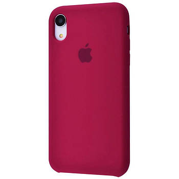 Чохол Silicone case для IPhone Xr Rose red бордовий