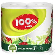 Туалетний папір RUTA 100% Paper двошаровий 4 шт.