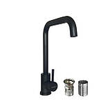 Кухонний змішувач Globus Lux ALPEN SBT1-203L-BB чорний, фото 6