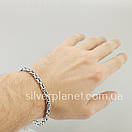 Чоловічий срібний браслет лисячий хвіст. Круглий браслет на руку Візантія чорнене срібло 925 розмір 23 см, фото 6