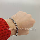 Чоловічий срібний браслет лисячий хвіст. Круглий браслет на руку Візантія чорнене срібло 925 розмір 20 см, фото 2