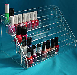 Прозора акрилова підставка для лаків на 5 сходинок