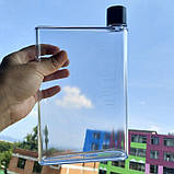 Плоска пляшка для води А5 Memo, 420 мл, чорна, фото 4