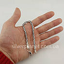 Чоловічий срібний браслет лисячий хвіст. Круглий браслет на руку Візантія чорнене срібло 925 розмір 23 см, фото 3