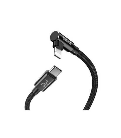 Ігровий кабель для зарядки телефона Baseus MVP Elbow Type-C - Lightning 2 А 1 м Чорний (CATLMVP-A01), фото 3