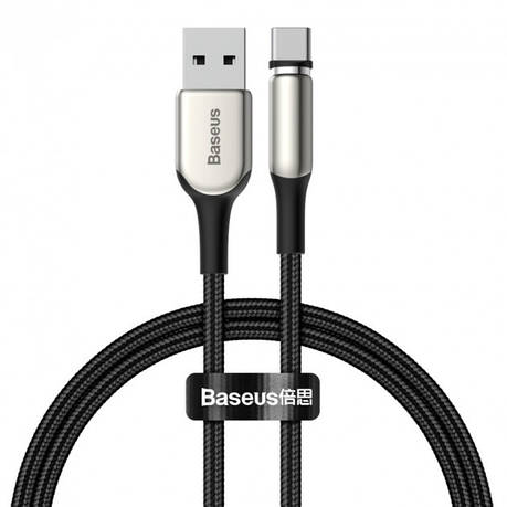 Магнітний кабель для зарядки телефона/ смартфона Baseus USB -Type-C 1м Чорний/Сріблястий (CATXC-H01), фото 1
