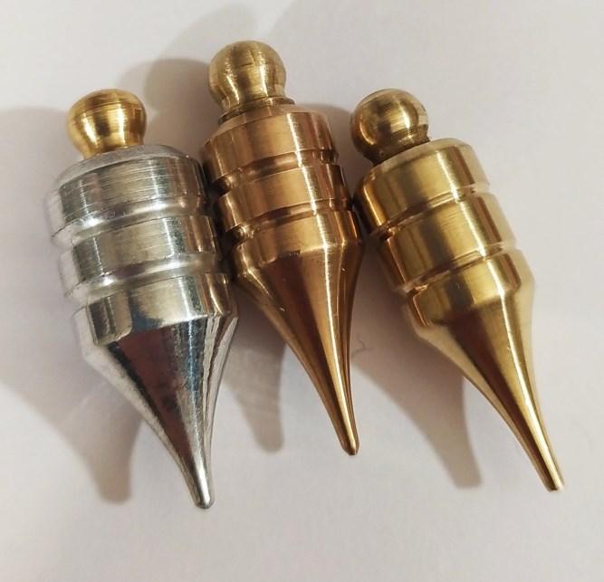 Набір маятників для біолокації, 3 шт. з різного металу: латунь, бронза, алюміній (форма - бочка)