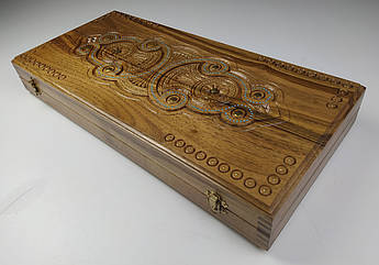 Нарди різьблені з дерева ручної роботи 50 см * 47 см.