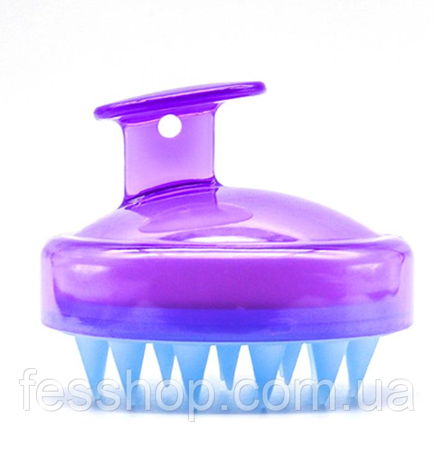 Силіконова щітка-масажер для миття голови Comair Violet