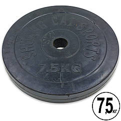Диски (диски) прогумовані d-52мм ТА-1803 7,5 кг (метал, гума, чорний)