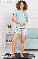 Женская пижама футболка шорты комплект для дома и сна трикотаж хлопок Vienetta (Турция)