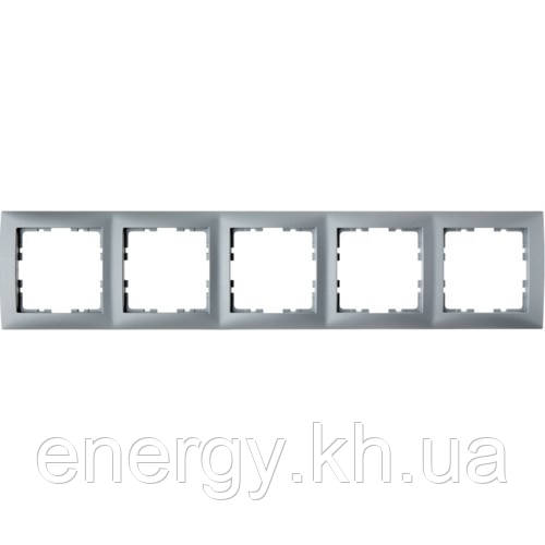 Рамка 5 - пост. Berker S. 1, алюміній, фото 1