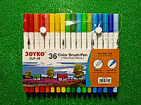 Акварельні маркери JOYKO Brush Pen 36 кольорів