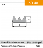 Ущільнювач універсальний самоклеючий Stomil Sanok SD-40 9х4 коричневий 6м, фото 9