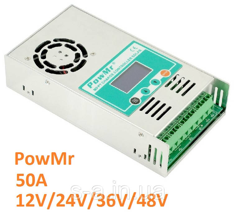 50А 12В/24В/36В/48В MPPT Контролер заряду сонячних батарей (модулів) PowMr Контроллер заряда солнечных модулей