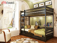 Двухъярусная кровать детская Estella Дует 80х200 см деревянная в цвете венге-106
