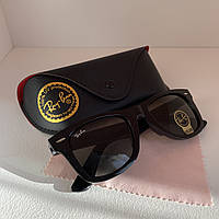 Сонцезахисні окуляри унісекс Ray Ban Wayfarer скло чорний глянець комплект