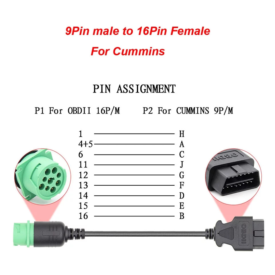 Перехідник Autocom OBD2 16 pin - J1708 6 pin/ J1939 9pin КАМАЗ, КАВЗ, ПАЗ і ін