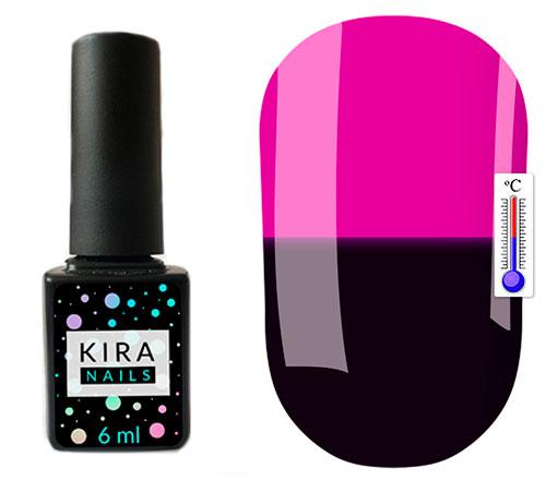 Гель-лак Kira Nails Termo T01 (темно-баклажановий, при нагріванні темна фуксія), 6 мл