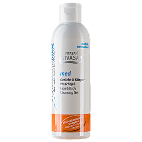 Гель для обличчя й тіла очисний вівадерм Мед Vivaderm Med Вівасан Швейцарія 200 мл