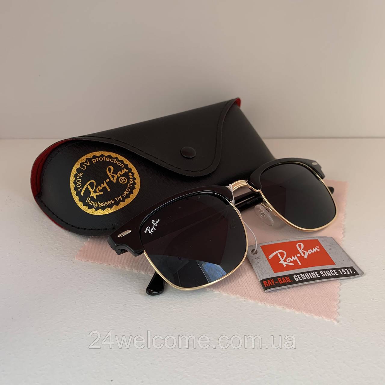 Сонцезахисні окуляри Ray Ban Clubmaster чорний комплект