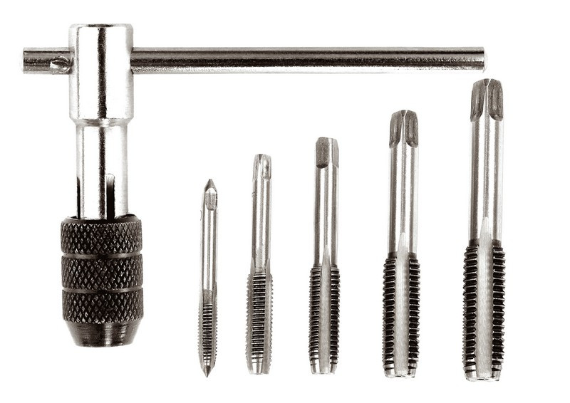 Позначники для нарізування різі MASTERTOOL M4/M5/M6/M8/M10 з Т-подібним тримачем набір 6 шт 15-1406