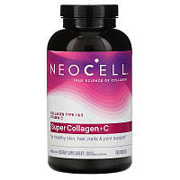 Супер Колаген Neocell + вітамін C, тип 1 і 3, 6000 мг, 360 таблеток. Зроблено в США