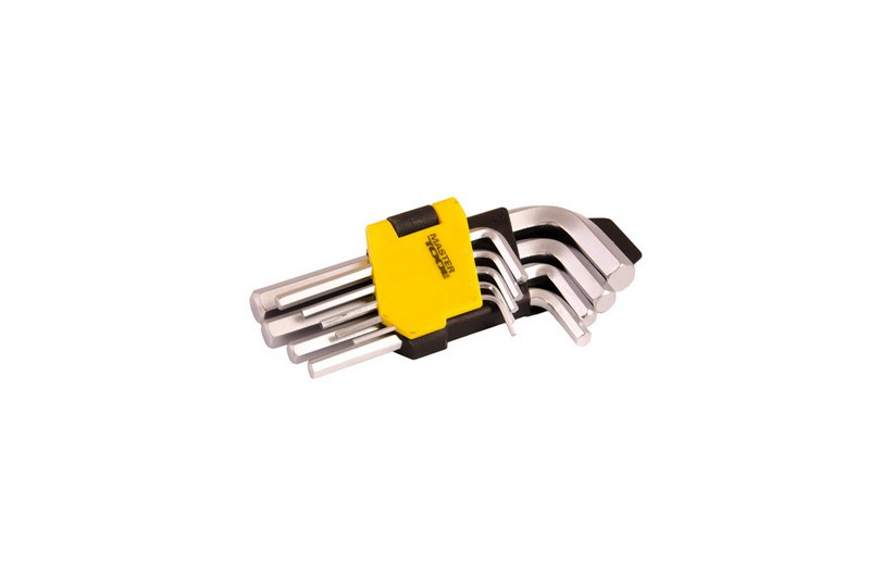 Ключі шестигранні MASTERTOOL CrV 1,5-10 мм 45/112 мм набір 9 шт 75-0955