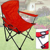 Кресло раскладное Паук туристическое с подстаканником Складной стул для рыбалки пикника отдыха, Красное