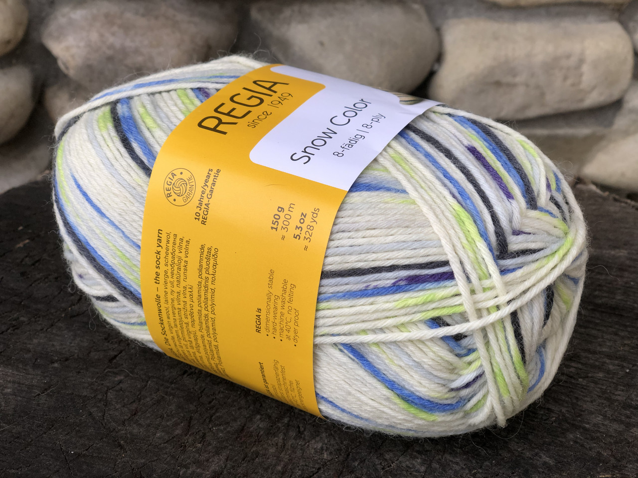 Носкова пряжа Regia 8-ply Snow Color 300 м,150г, фото 1