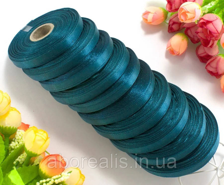 Стрічка атласна морської хвилі 0,6 см (23 метри), фото 1